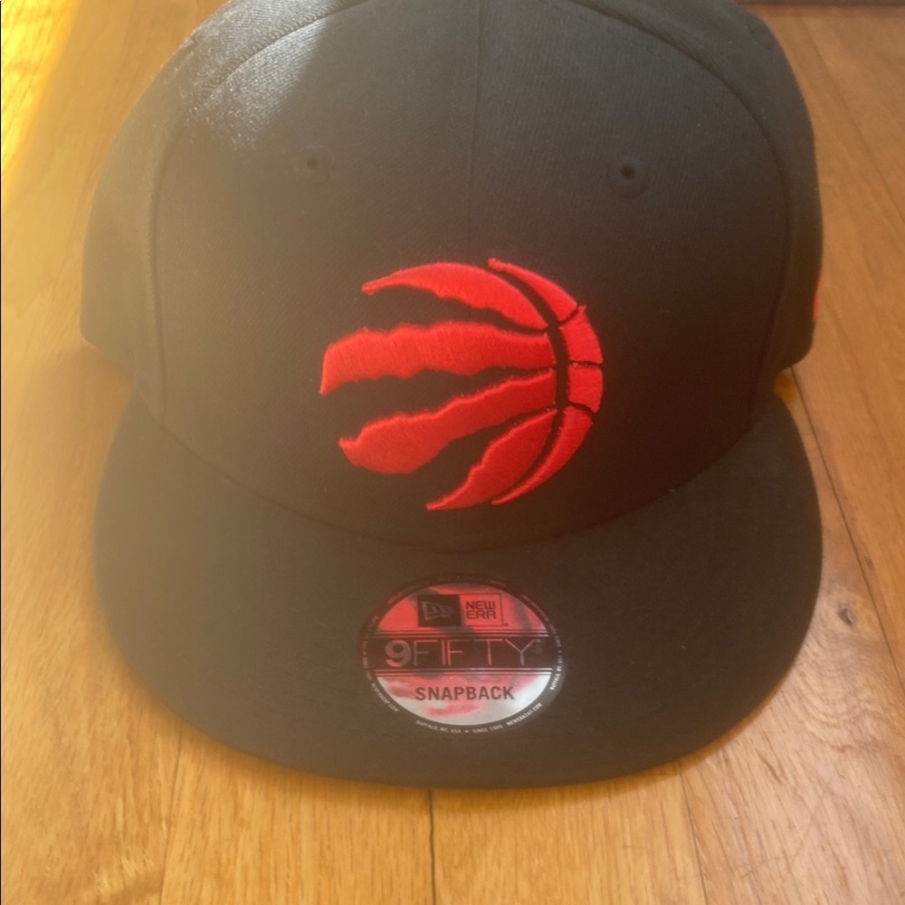 New Era Black and Red Snapback Cap Toronto Raptors